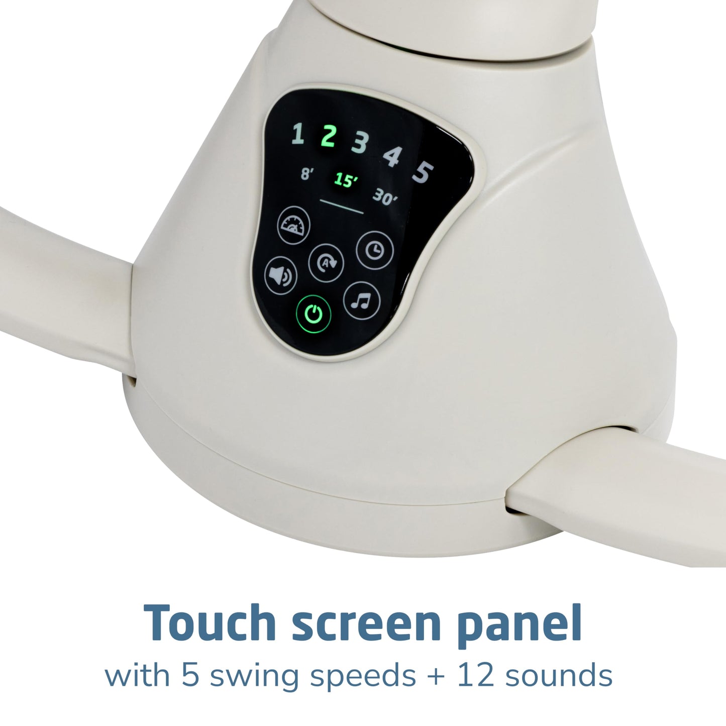 Maxi-Cosi Cassia Baby Swings for Infants: Smart Portable Baby Swing with Music, Lightweight & Foldable Baby Swing, 360 Rotation Infant Swing, Classic Oat