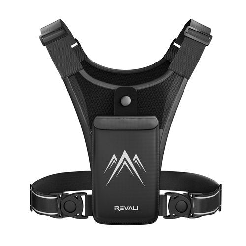 REVALI Running Vest for Men Women, USA Patent, Ultralight Reflective Running Vest Phone Holder Chest Pack for Hiking Cycling