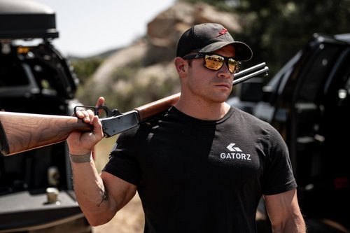 Gatorz Rig OPZ Polarized Hand Crafted Aluminum Sunglasses - Made in the USA (Graphite with Silver Logo/Sunburst Mirror OPZ Polarized) - GZ-14-179
