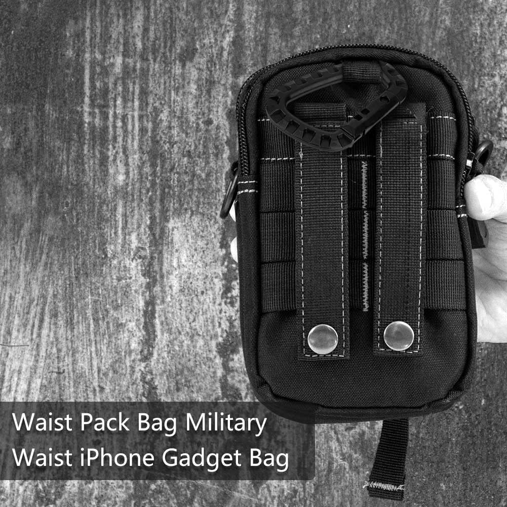 ofone Small Tactical Molle Pouch, Military Waist Pouch EDC with Smartphone Holster Holder Utility Gadget Belt Bag for Outdoor