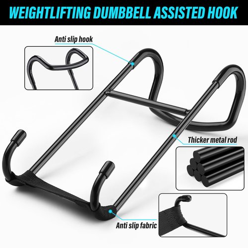 GSDOTZAP Dumbbell Spotter Hooks, Power Rack Attachments Connecting and Hanging Dumbbells to Barbells, Safety Steel Hanger Attachment for Chest and Shoulder Bench Press Hold Up 220lb