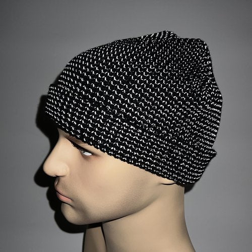 Oeyliz Reflective Beanie - Unisex Black Winter Night Running Beanie Hat