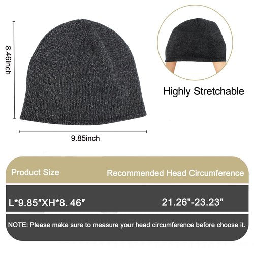 Oeyliz Reflective Hat - Men Women's Winter Running Safety Beanie (Black)