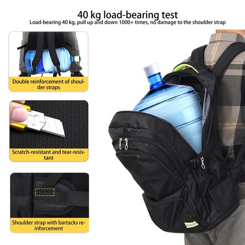 Nayubo 65L Hiking Backpack for Men Waterproof Expandable Travel Backpack Carry On Backpack Casual Daypack Large Rucksack for Camping Outdoor Sports Trekking (Black)