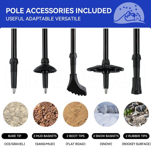 Collapsible Trekking Poles for Hiking 4 Pack - Adjustable Aluminum Hiking Poles, Lightweight Nordic Walking Sticks for Women, Men, Seniors, Kids, Hiking Sticks for Backpacking by Underwood Aggregator