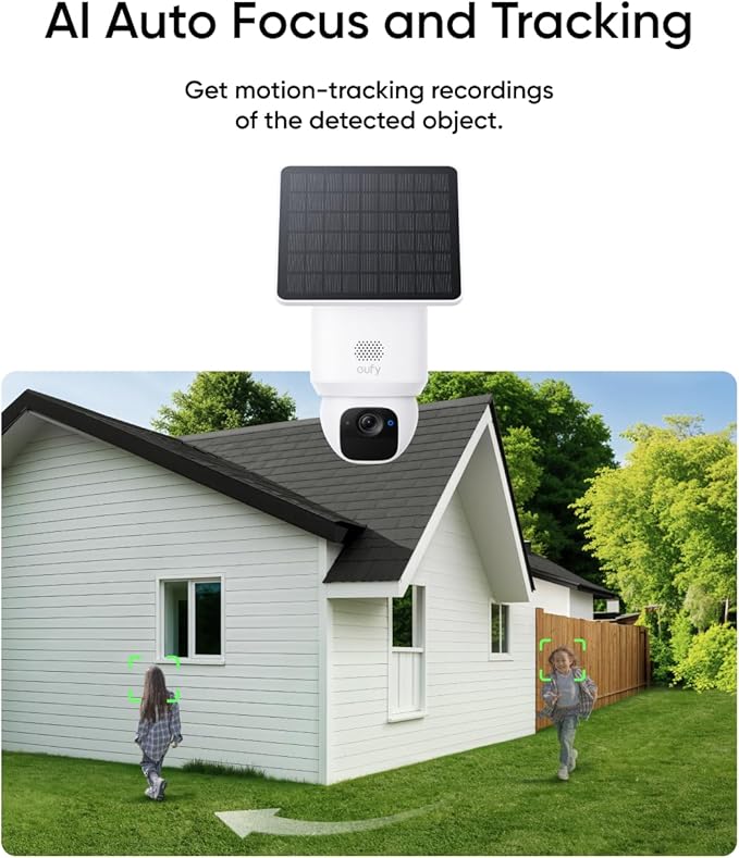eufy Security SoloCam E30, Security Cameras Wireless Outdoor, Solar Camera Outdoor Wireless, 360° Pan, AI Tracking, 2K Clarity, No Monthly Fee, Supports Only 2.4GHz