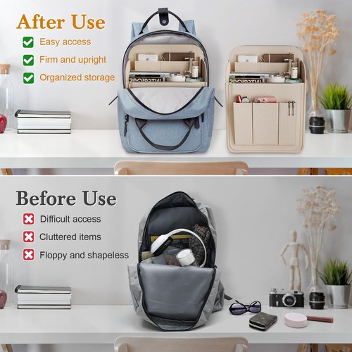 APSOONSELL Backpack Organizer Insert, Felt Bag Organizer for Rucksack Shoulder