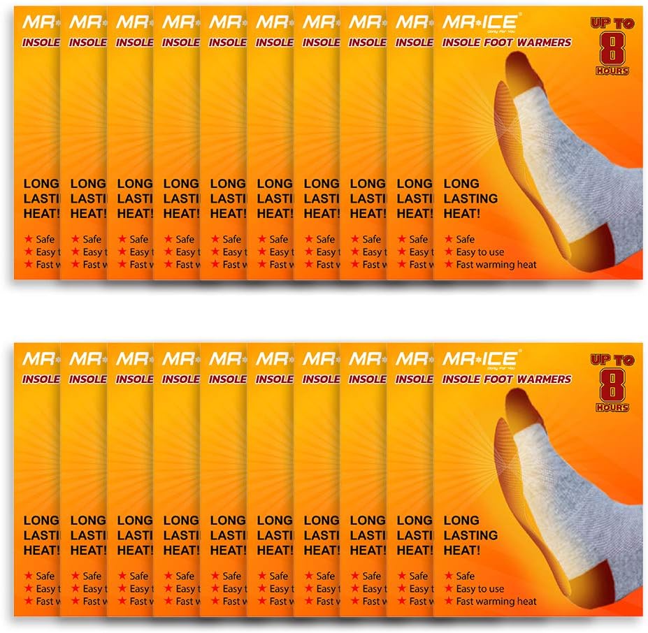 MR.ICE Toe & Insole Feet Warmers - Disposable, Air Activated, Long Lasting Hot Warmers
