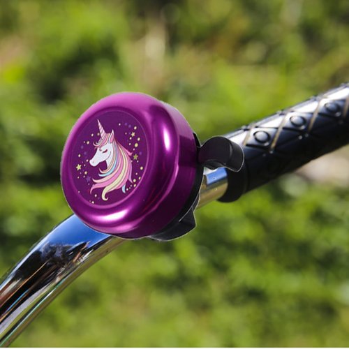 Unicorn Bike Bell for Girls, Purple Pink Bike Bell for Bicycle Scooter Bike Accessory(Purple)