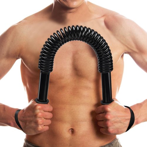 Power Twister Bar (44LB) – Arm & Forearm Workout Equipment for Men & Women, Heavy Duty Spring Steel Wrist & Chest Strengthener with Non-Slip Handles, Home Gym Fitness Tool