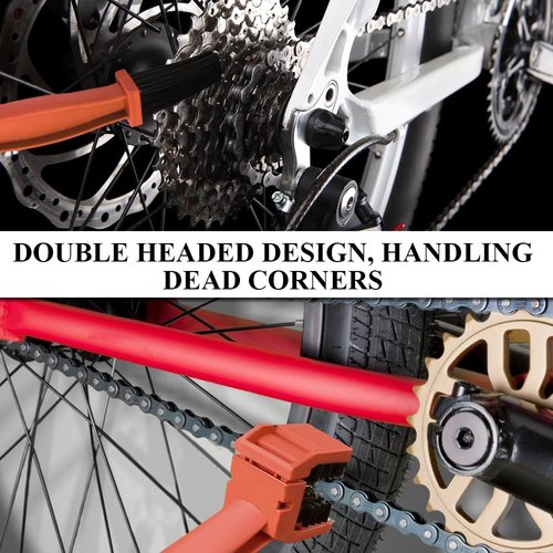 QZTYTY Bike or Motorcycle Chain Washer, Motorcycle Chain Brush, Bike Chain Cleaner, Universal Car Accessories Motorcycle Chain Cleaning Kit Compatible with Motorcycle Bicycle Mountain (1PCS/Orange)