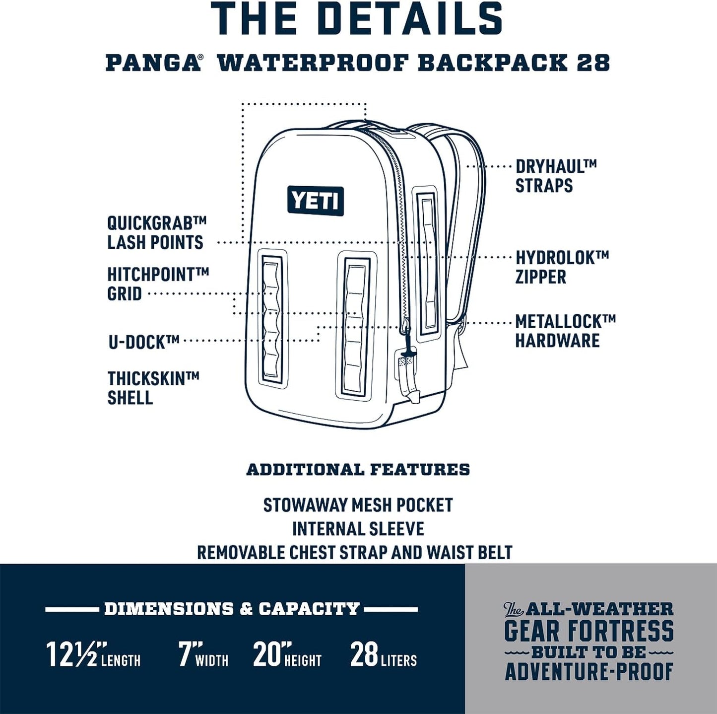 YETI Panga 28 Airtight Waterproof Submersible Backpack