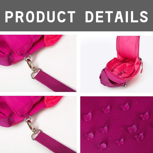 VKZ Magnetic Crossbody Gym Bag Water Bottle Holder Waterproof, Sling Bag for Men and Women Carrier Bag with Phone Pockets Handle Shoulder Strap, Travel Water Bottle Bag Accessories Organizer (Pink)