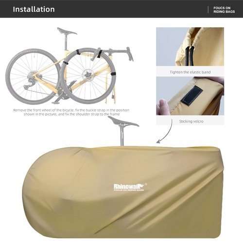 Rhinowalk Bicycle Cover Storage Bag Transport Bag For 26-27.5' Mountain Bikes 700C Road Bikes (Black)