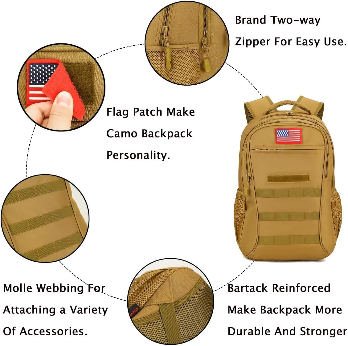 outdoor plus Camo Backpack,Military Boys Backpacks for School,40L Army Bookbag with USB Charging Port Waterproof