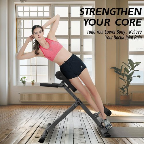 Houbos Hyperextension Roman Chair - Adjustable Bench Foldable Exercise Bench Back Extension Machine Roman Chair Exercise Equipment for Home