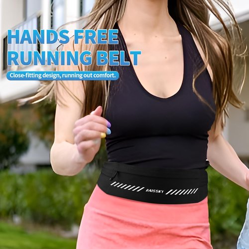 Slim Running Belts for Women Men,Reflective Phone Holder for Running Waist Belt with 3 Pouch, Gifts for Runners, Ultra Light Waterproof Running Accessories Gear for Workout Exercise Fitness