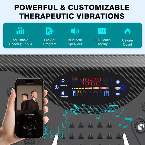 Vibration Plate Exercise Machine,Carbon Fibre Vibration Plate for Lymphatic Drainage,Vibrating Plate for 150-Speed Adjustable with 450 lbs Capacity Full Body Workout Home Gym Equipment (Men & Women)