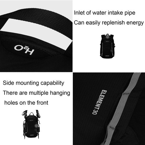 YSUJUAN 30L Hiking Daypack Waterproof Backpack for Women & Men Hiking Camping Outdoor Travel Day Backpack Pack with Rain Cove,Grey