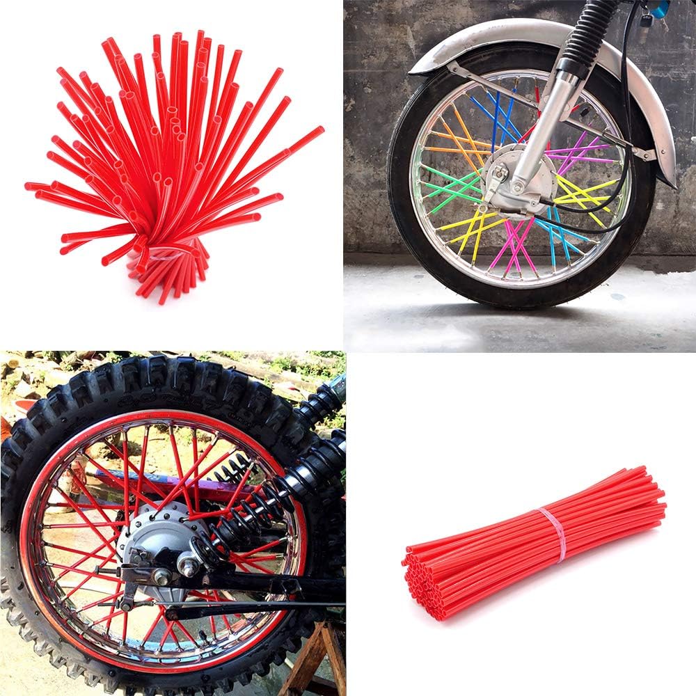 Super Pop Bicycle Spoke Skins Wraps Compatible with Schoolmate Bike Fans- Colorful Bike Wheel Decoration-72 Pcs(White)
