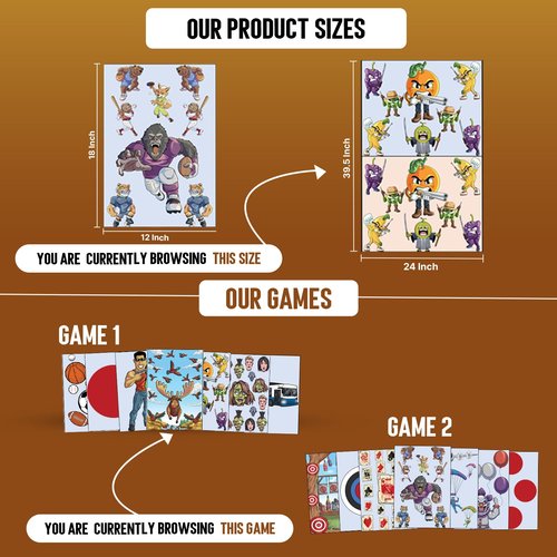 New!! Shooting Range Target Game Set - Unique Designs in 2 Sizes - 1-2 Players - First of Its Kind, Indoor & Outdoor Shooting, Patent Pending, App Tracking & Analysis (Shooting Target Set 1, 24x39.5)