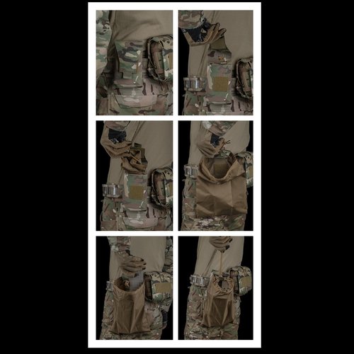 Tactical Dump Pouch for Belt Magazine Utility Pouch Folding Dump Bag Military Holster Bag Outdoor for Airsoft Paintball Hunting Gear (Black Camo)