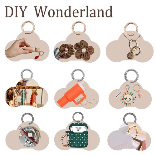 Morn Light 16-Pack Metal Round Carabiner Clips,Trigger Spring O Rings - for Purses, Collectible Toy Keychains, Keychains & Lanyards（ Gun Black, 1 & 3/4 Inch
