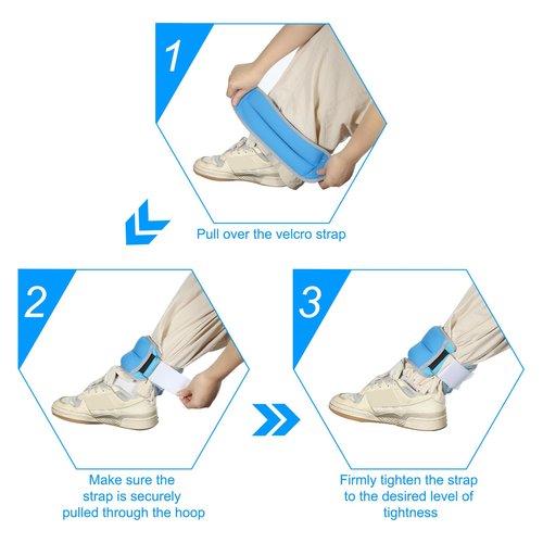 PATIKIL Ankle Weights 1lbs, Wrist Weights Adjustable Leg Weights Sets for Women Men Aerobics Gym Yoga Walking Running, Blue