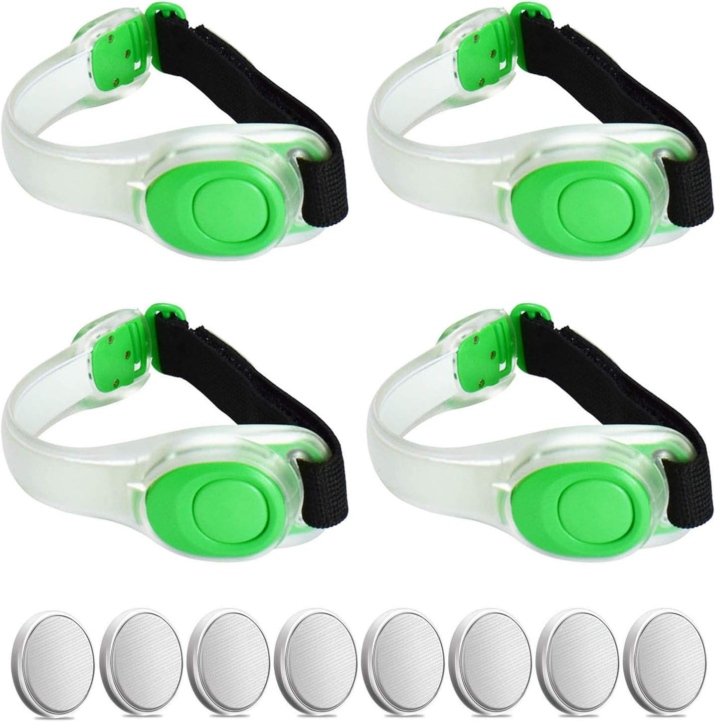 Premium LED Light Up Armband, Reflective Adjustable Wearable Silicone Running Belt Strap/Waterproof Glow in The Dark for Running Jogging Walking Cycling Concert Camping Outdoor Sports