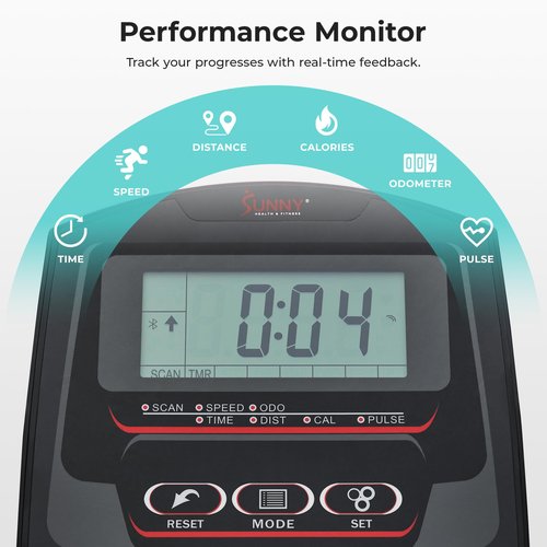 Sunny Health & Fitness Smart Heavy-Duty Elliptical Exercise Machine, 330LB Load Full Body Cardio Cross Trainer for Senior, Home Training Equipment + Arm/Leg Exerciser, Free SunnyFit App Bluetooth Link