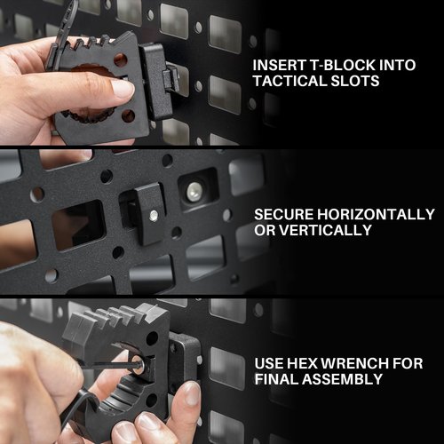 TACMOLLE Quick Release Rubber Clamp for MOLLE Panel - MOLLE Accessories Adapter Mount for Shovel, Axe, and Tools, 2-Pack