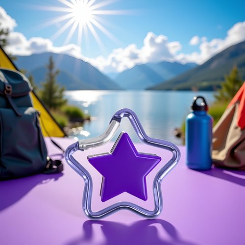 1 Pcs Purple Carabiner Clip Star Shaped Climbing Buckle Aluminum Alloy Heavy Duty Keyring Hook for Camping Fishing Hiking Traveling Aluminum Key Chain Clip， Keychain Carabiners，Accessories