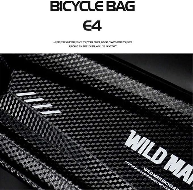 WILD MAN Rainproof Hard Shell Triangle Bike Saddle Bag For Frame under Seat For Road Mountain Cycling (Black,E4)