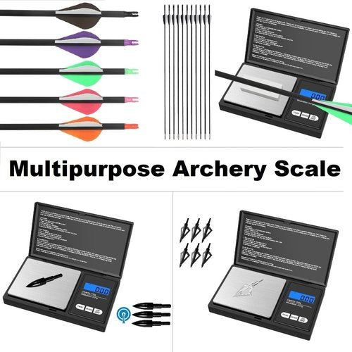Rcfamliy Archery Scale Digital Hunting Arrows Scale Grain/Gram Bow Scales 7 Weighing Units LCD Backlight Display Included Batteries