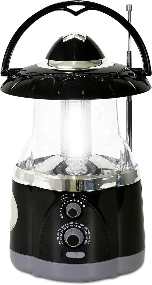 12-LED Lantern with 4-LED Flashlight & AM/FM Radio - Green Camping Light