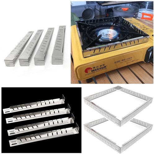 SquEqu 2 Pack Camping Stove Wind Guard Windscreen Blocker Compact Detachable Windshield Wind Screen Block for Portable Butane Stoves Gas Propane Burner Camp Cooking BBQ Grill Hiking Outdoor