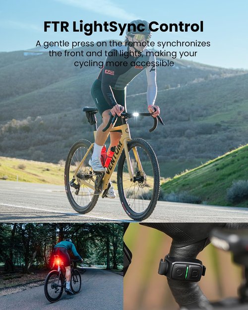 Magicshine Bike Lights ALLTY 1200U, Bicycle Lights for Night Riding with Underneath Mounted, FTR LightSync Control, USB Rechargeable 4200mAh, Bike Light Front and Back for Road Mountain Cycling