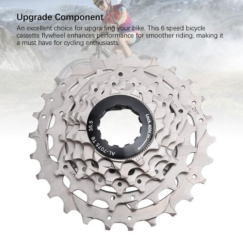 Zyyini 6 Speed Cassette, Stainless Steel Aluminum Alloy 6 Speed Cassette,Cycling Replacement Part