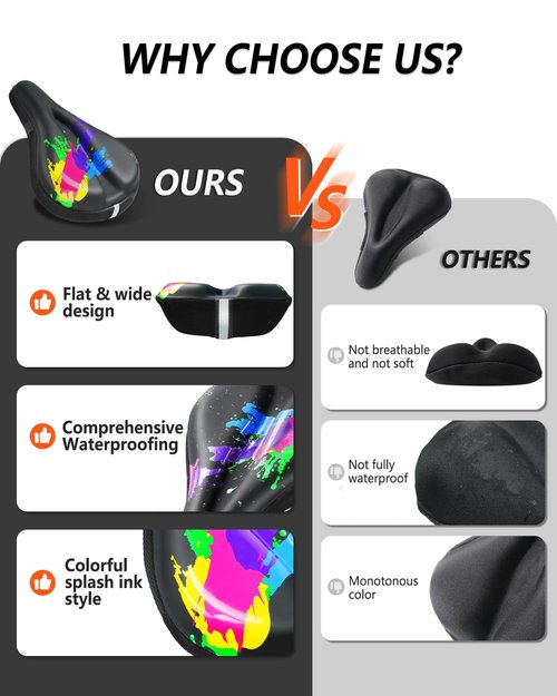 Bike Seat Cushion - Gel Padded Bike Seat Cover Fits Peloton, Road, and Stationary Bikes, Waterproof Cushion, 2024 Good Design Award Winner
