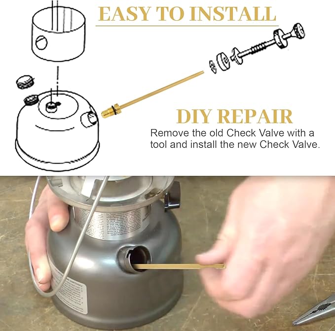 Check Valve and Air Stem Assembly Compatible with Coleman Stove Valve Part for Fuel Lantern or Stove - 1 Pcs