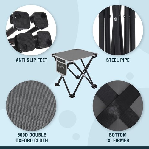 NUMANU Portable Camping Stool 2-Pack & Carry Bags, Foldable Travel Seat or Retractable Foot Rest for Outdoors, Portable Folding Pop Up Stool Gift for Camping & Outdoors - Max Weight 320lbs