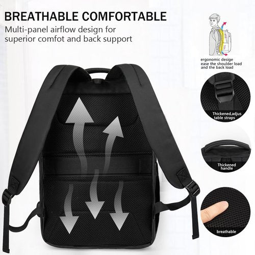 New York XPress Carry on Backpack for Man Women,Extra Large Travel Bussiness Waterproof Backpack,BLACK,00591