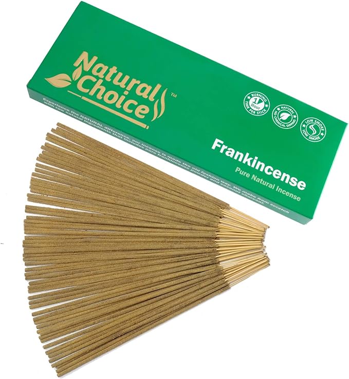 Frankincense Incense Sticks (Loban) 100 Grams, Low Smoke Traditional Incense Sticks Made from Scratch, Never Dipped (Frankincense, Single Pack)