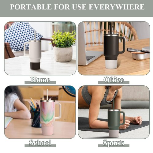 WSGALARY 2 PCS Protective Silicone Boot for Hydro Flask Tumbler 40oz 32oz 24oz, Anti-Slip Water Bottle Accessories Bottom Boot Sleeve Cover for Hydro Flask Travel Tumbler [White+Transparent]