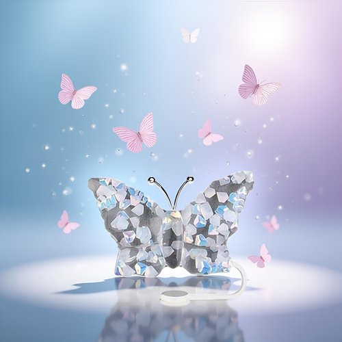 Butterfly Straw Cover Cap for Stanley Cup, Bling Bow Covers Cap Toppers for Tumbler Cups, Dust-Proof Reusable Silicone Tips Lids Protectors for 10mm Cups Accessories (White)