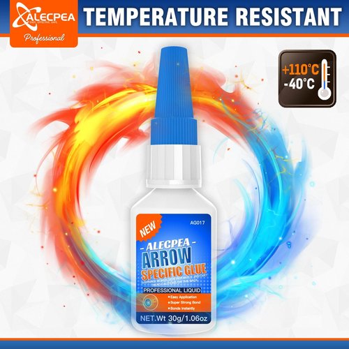 30g Instant Arrow Fletching Glue, Fast-Curing Clear Adhesive for Vanes, Feathers, and Inserts, Perfect for Aluminum, Carbon, and Wood Shafts, Ideal Archery Accessory