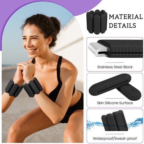 Wrist Weights, Adjustable Ankle Weights for Women (Set of 2,1lb Each), 2lbs Weighted Bands for Walking, Yoga, Cardio, Pilates