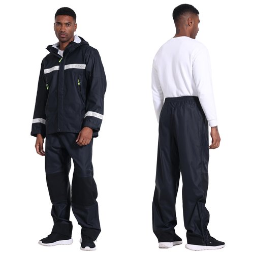 NAVIS MARINE Durable Men's Waterproof Sailing Jacket : Lightweight, Breathable,Reflective Outdoor Gear for Hiking and Fishing(Carbon XXX-Large)