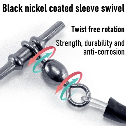 Dr.Fish 2 Pack Deep Drop Snapper Rig 6ft Bottom Fishing Rigs, 3 Circle Hooks with Glow Sleeves Saltwater Fishing Fluorocarbon Leader Line Wire for Halibut, Grouper Redfish 6/0 X 3