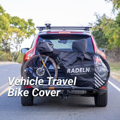 RADELN Waterproof Bike Cover, 600D Ripstop, for Highway Speeds, Ultimate Bike Cover, Minimalist Design, Covers Vulnerable Parts of Bike in Transit, Transport Cover for Bike On Rack